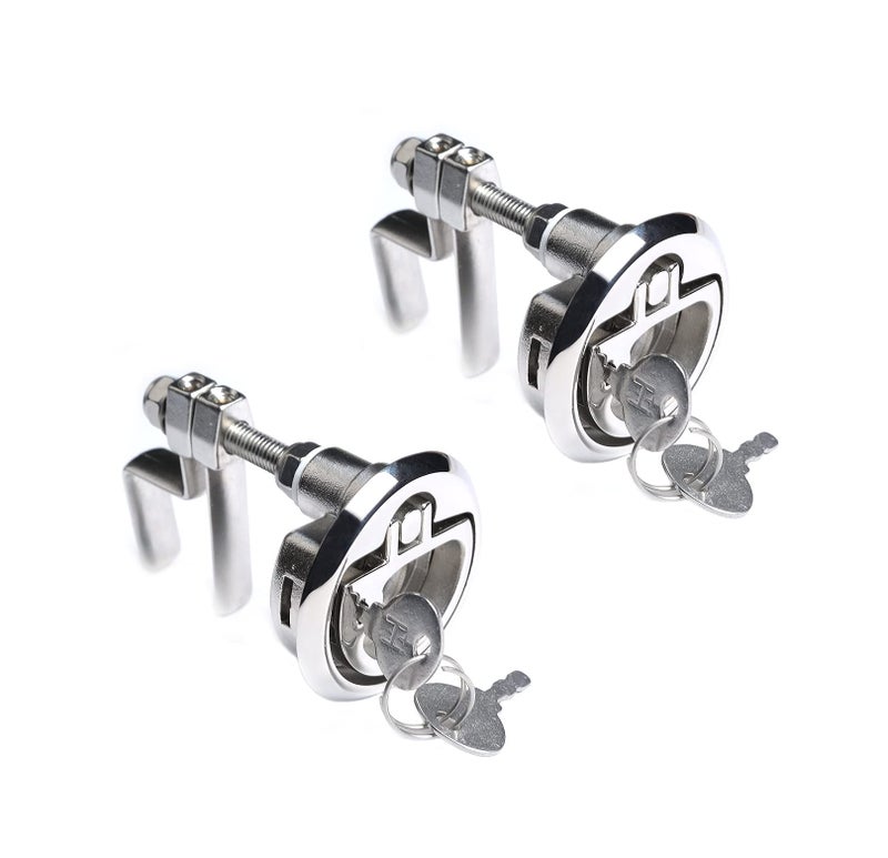 Mxeol Boat Cam Latches Stainless Steel Marine Hatch Latches Locking Hatch Locks Pair - Image 1